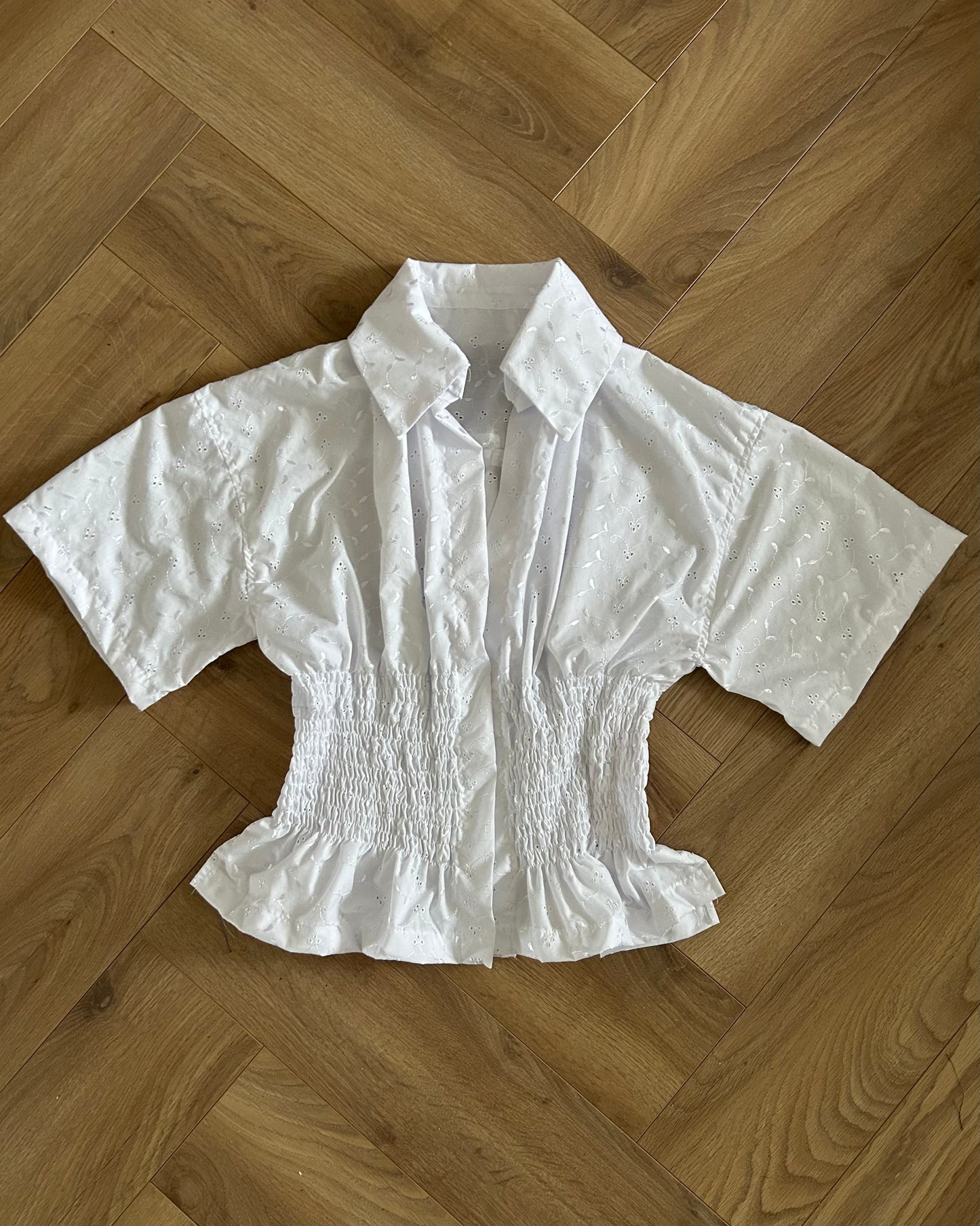 PREORDER Frolic SHIRT in White Broderie Anglaise