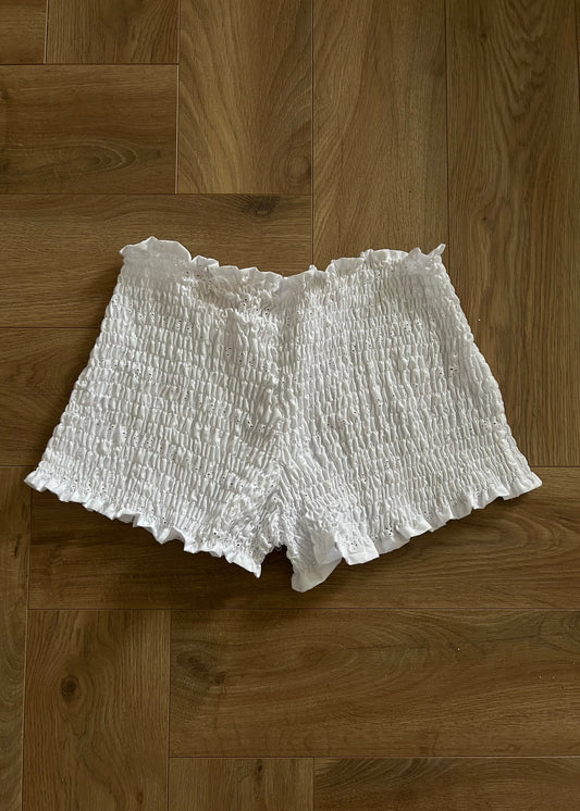 PREORDER Frolic SHORTS in White Broderie Anglaise