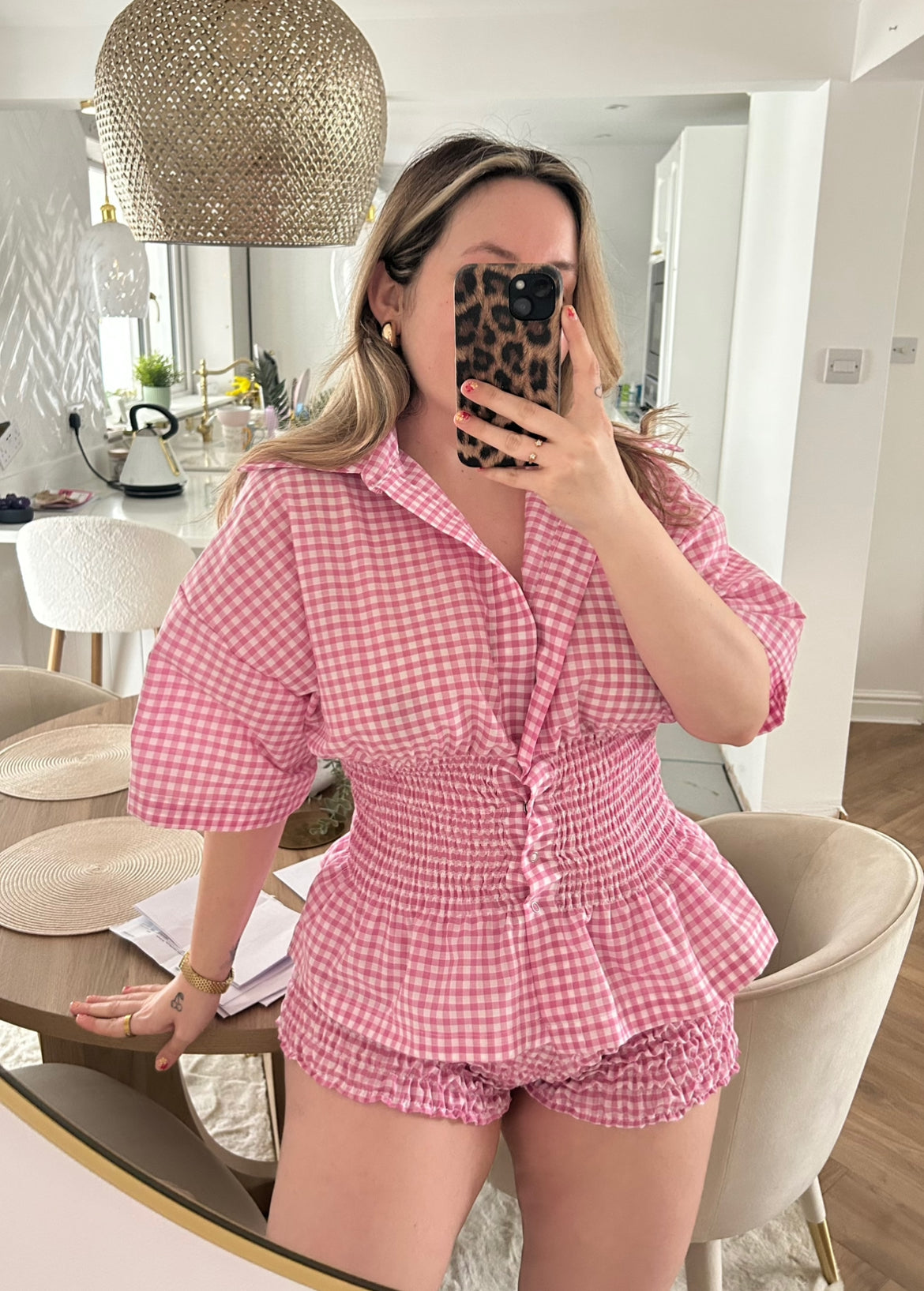 PREORDER Frolic Set in Pink Gingham