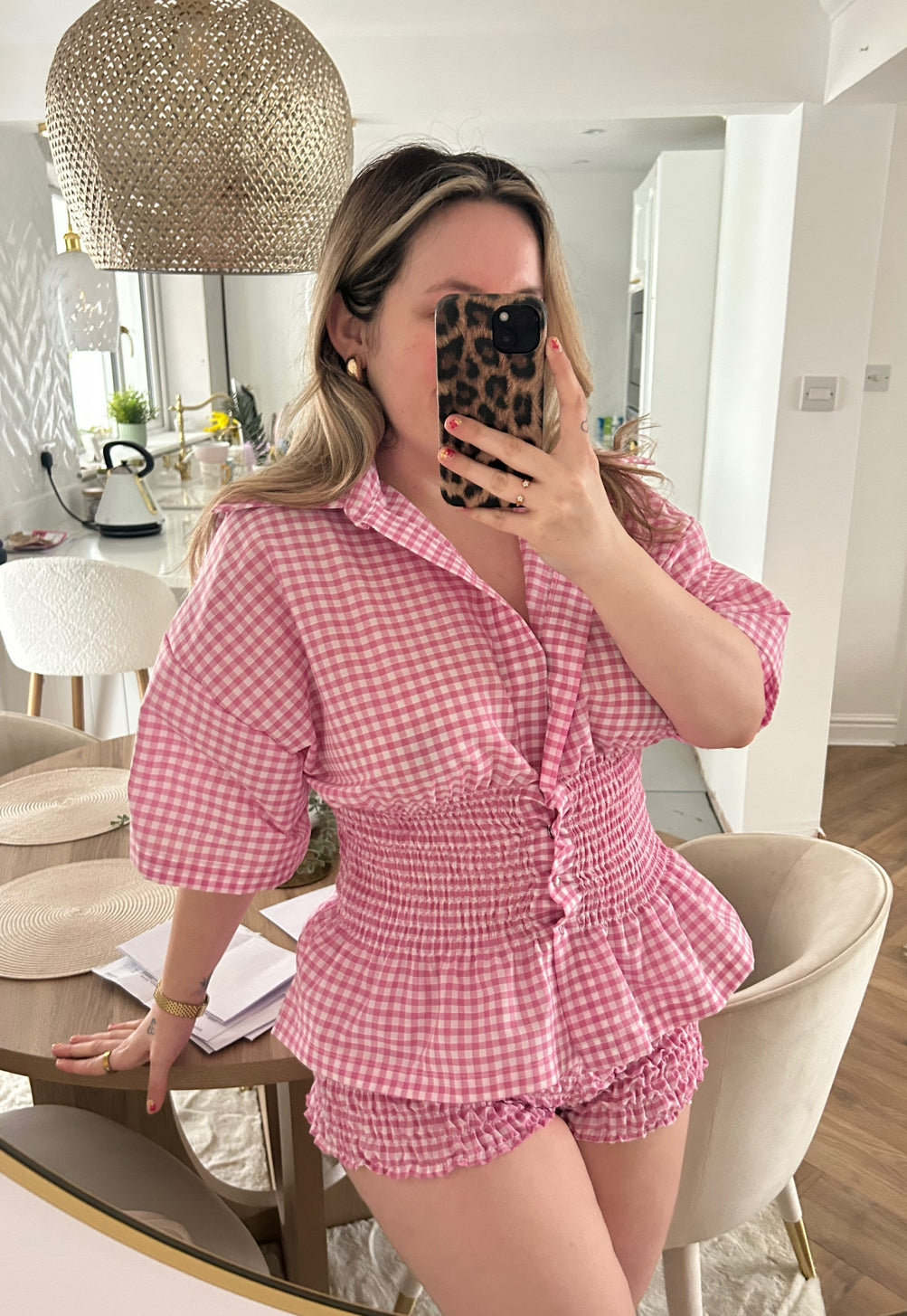 PREORDER Frolic Set in Pink Gingham