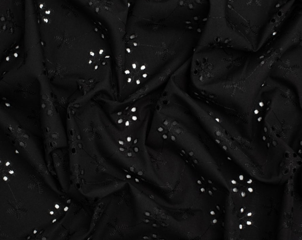 Frolic Set in Black Broderie Anglaise (made to order)