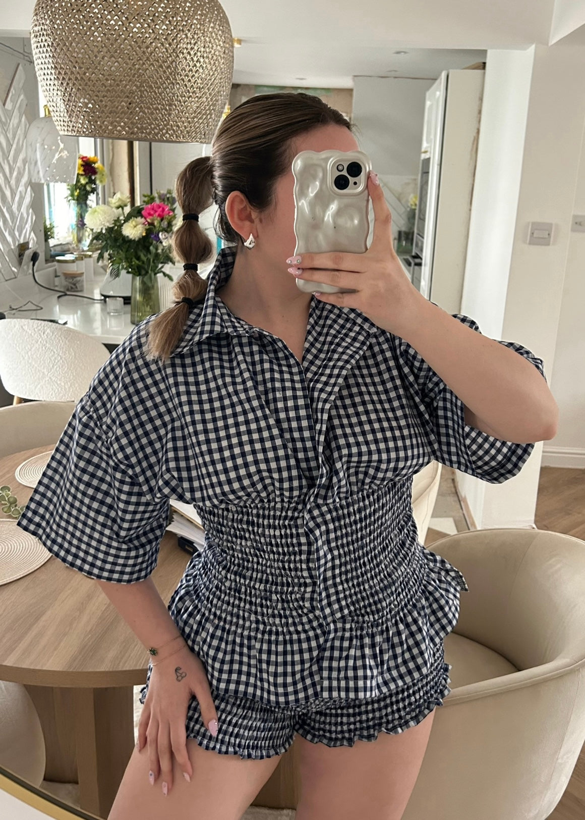 PREORDER Frolic SHORTS in Navy Gingham