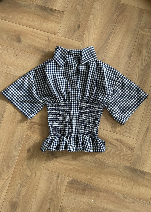 PREORDER Frolic SHIRT in Navy Gingham