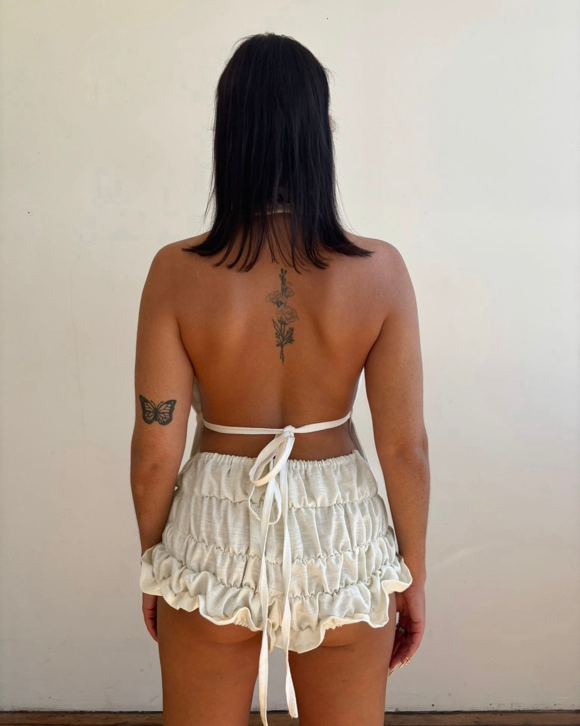 A PREORDER Sol Bloomer Shorts in White Sands