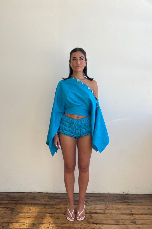 aPREORDER Sol Multi-Way Skirt Top in Turquoise