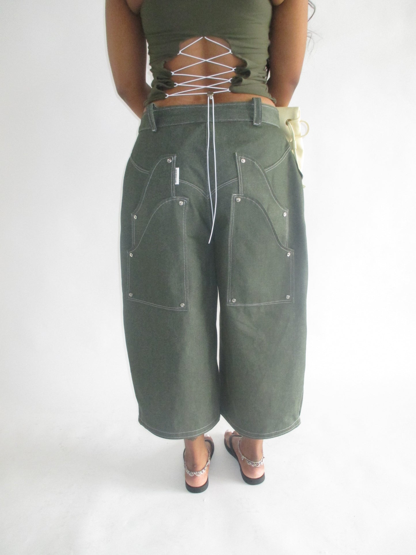 PREORDER Muse Jorts in Olive Denim