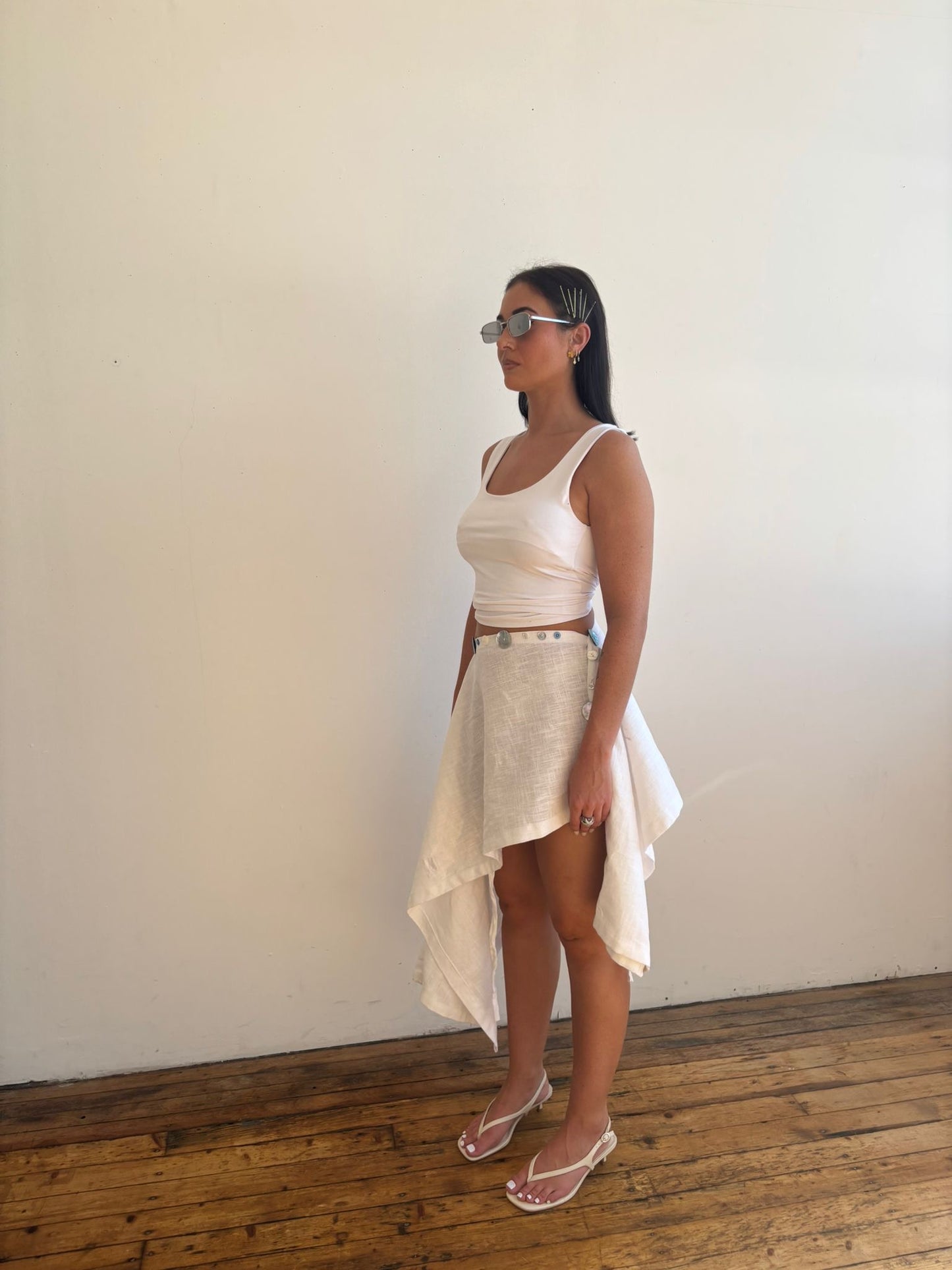 aPREORDER Sol Multi-Way Skirt Top in White Sands