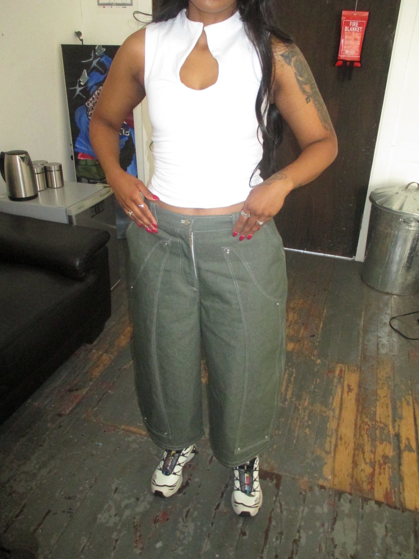 PREORDER Muse Jorts in Olive Denim