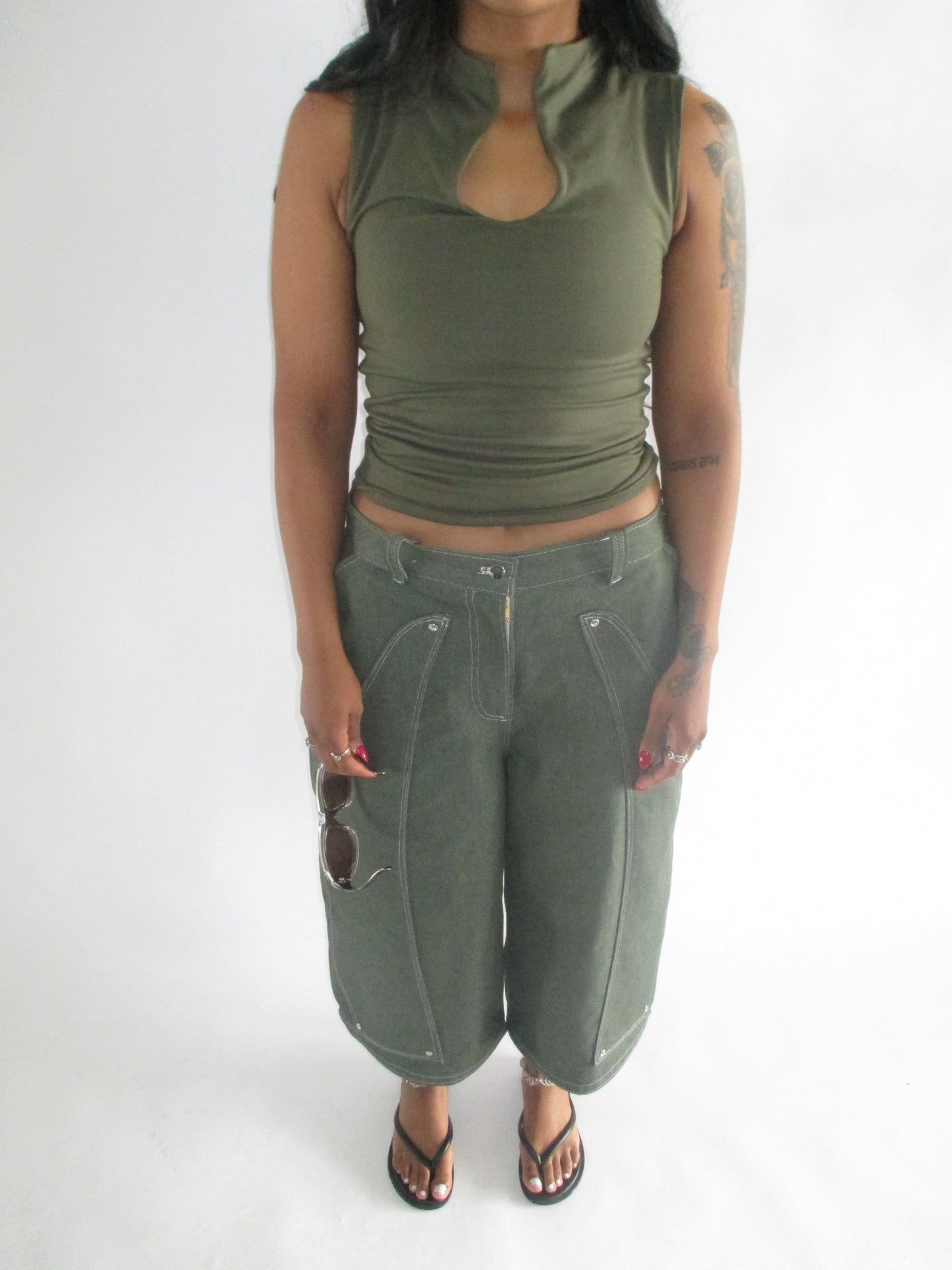 PREORDER Muse Jorts in Olive Denim