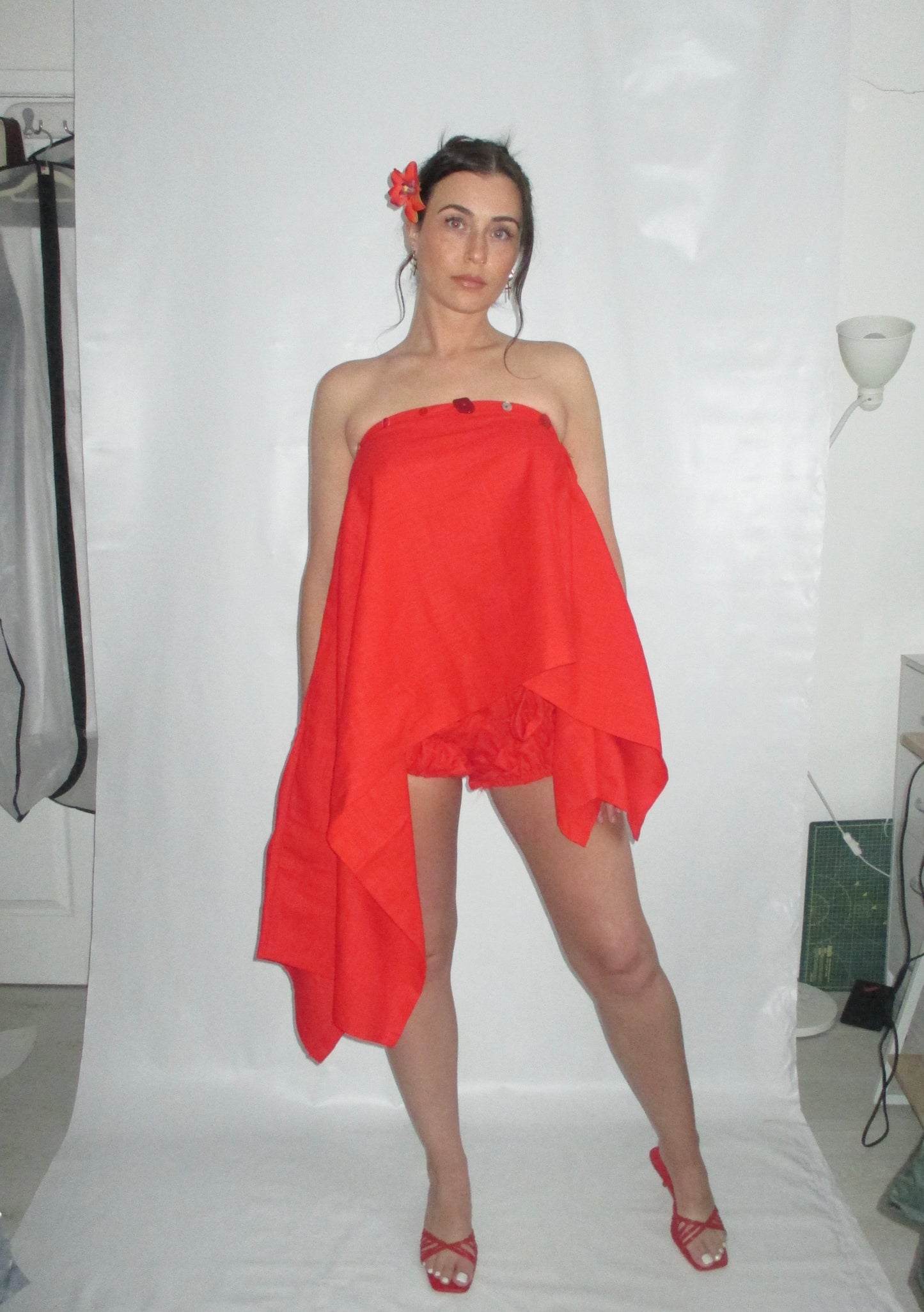 A PREORDER Sol Multi-Way Skirt Top in Red