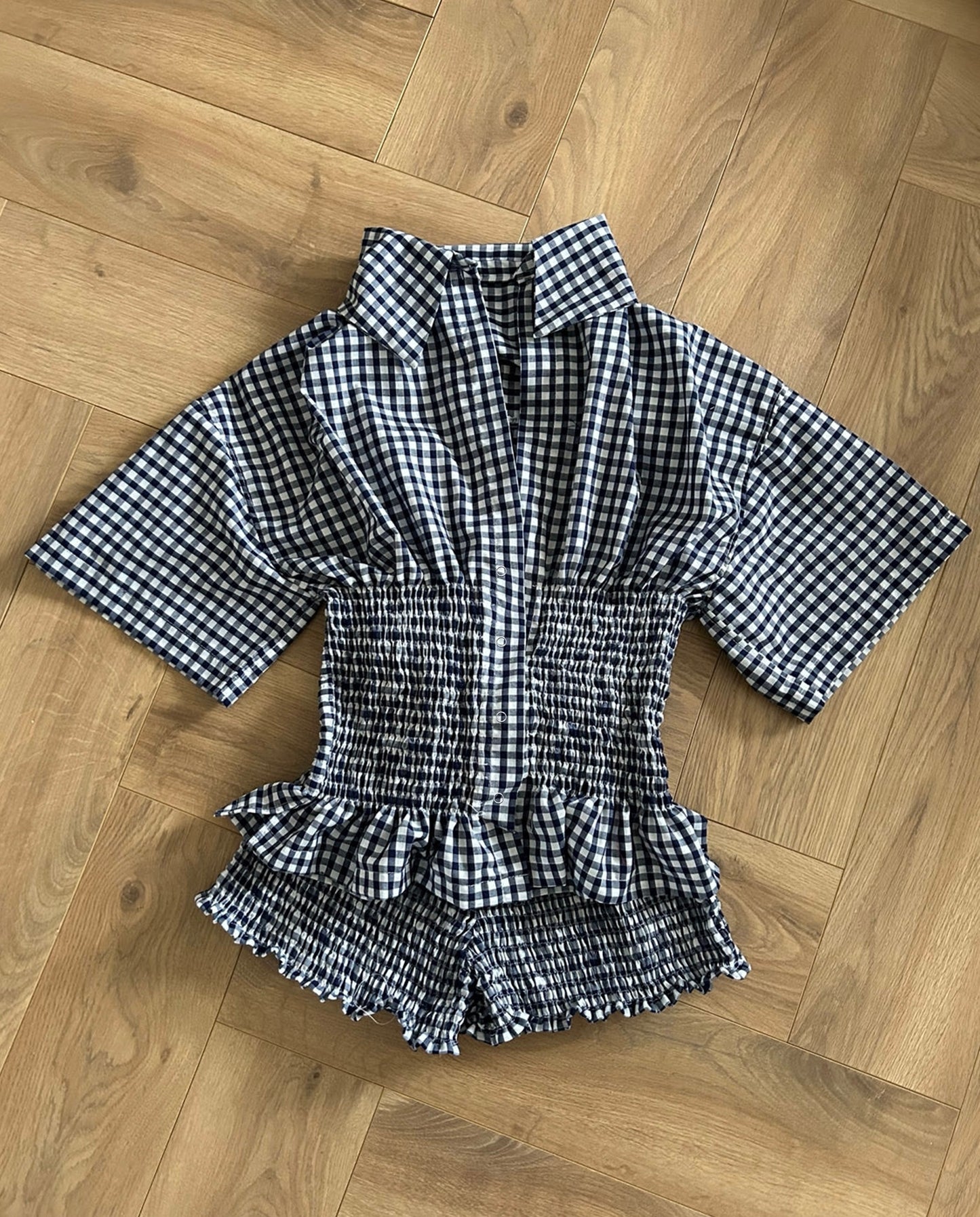 PREORDER Frolic Set in Navy Gingham