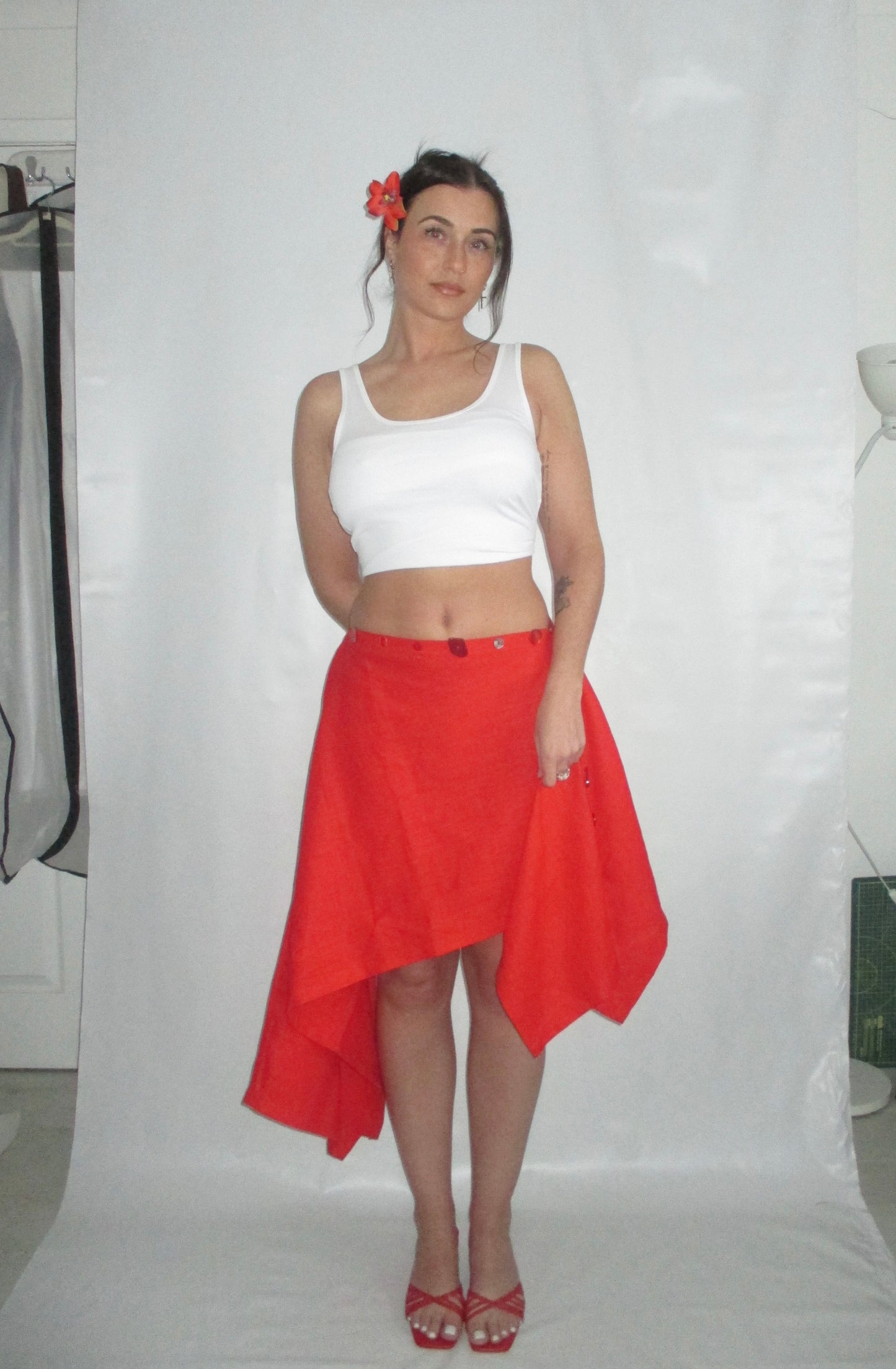 A PREORDER Sol Multi-Way Skirt Top in Red