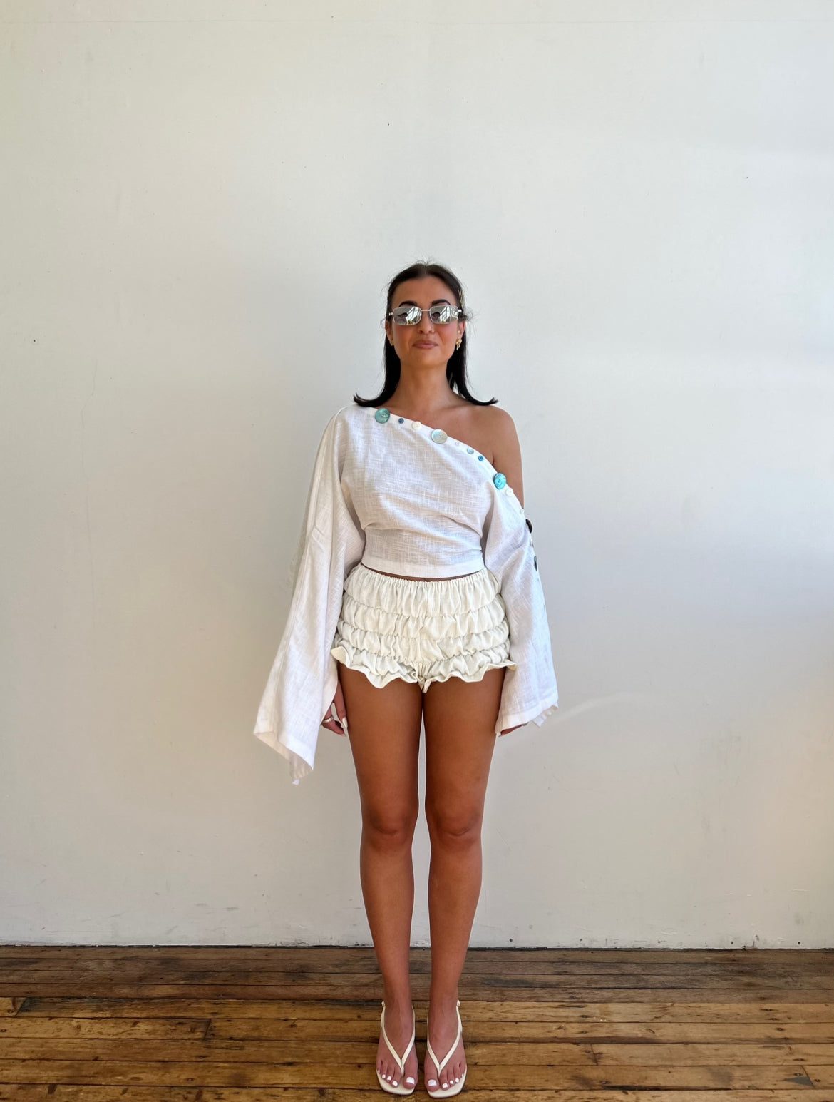 aPREORDER Sol Bloomer Shorts in White Sands